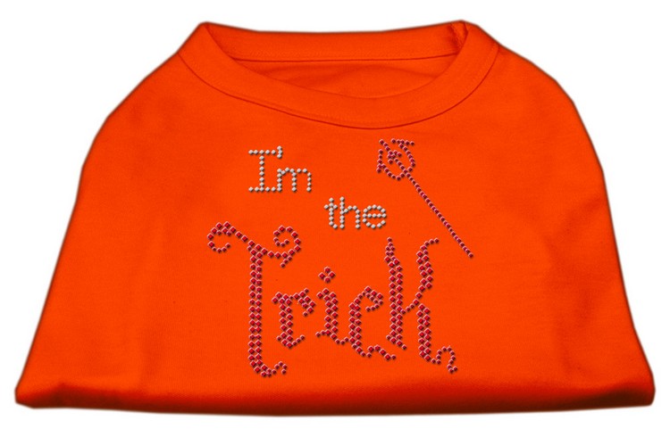 I'm the Trick Rhinestone Dog Shirt Orange Lg